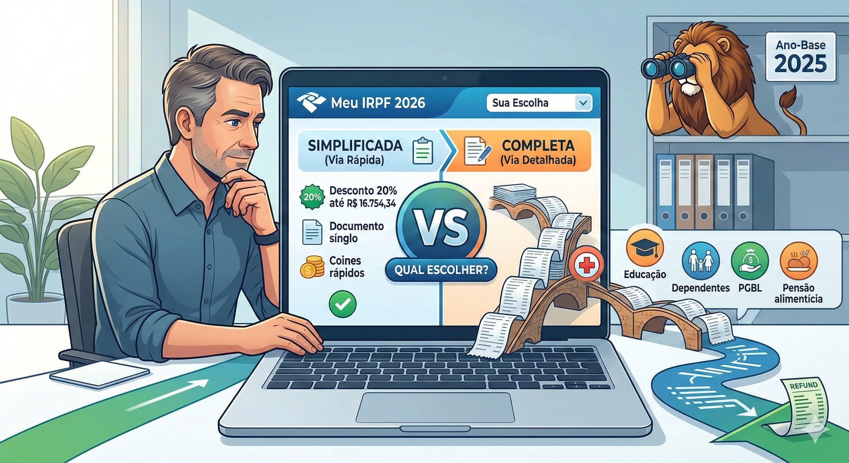 Declaração Simplificada vs Completa: Qual Escolher no IRPF 2026?